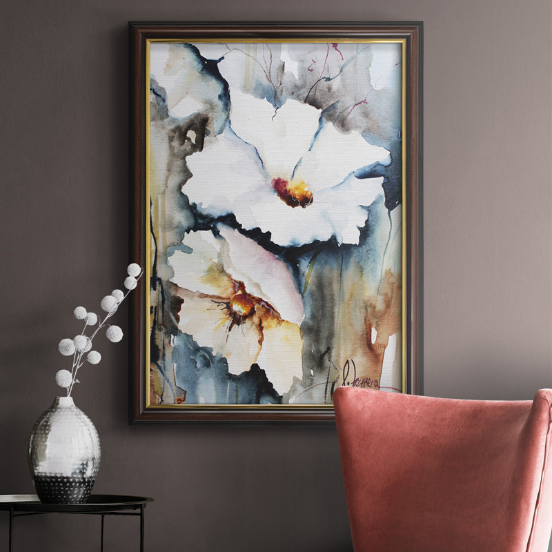 Toile encadrée de qualité supérieure Blooms Aquas II - prête à être accrochée, H 36 po x l 24 po x P 2,5 po