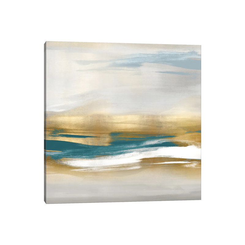 Gold Rush Teal II by Jake Messina - Wrapped Canvas Painting, 93.98 cm H x 93.98 cm W x 1.91 cm D