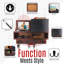 Étagère de rangement murale pour clé et courrier avec 2 armoires de rangement