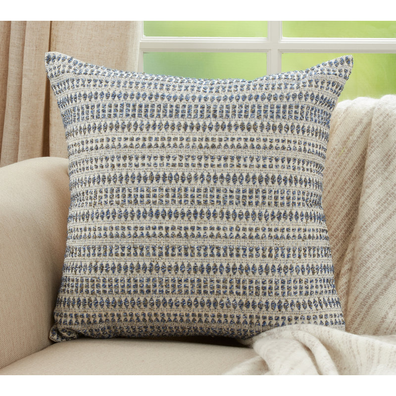 Celeste Collection Geometric Cotton Blend Throw Pillow, Polyester/Polyfill, Blue