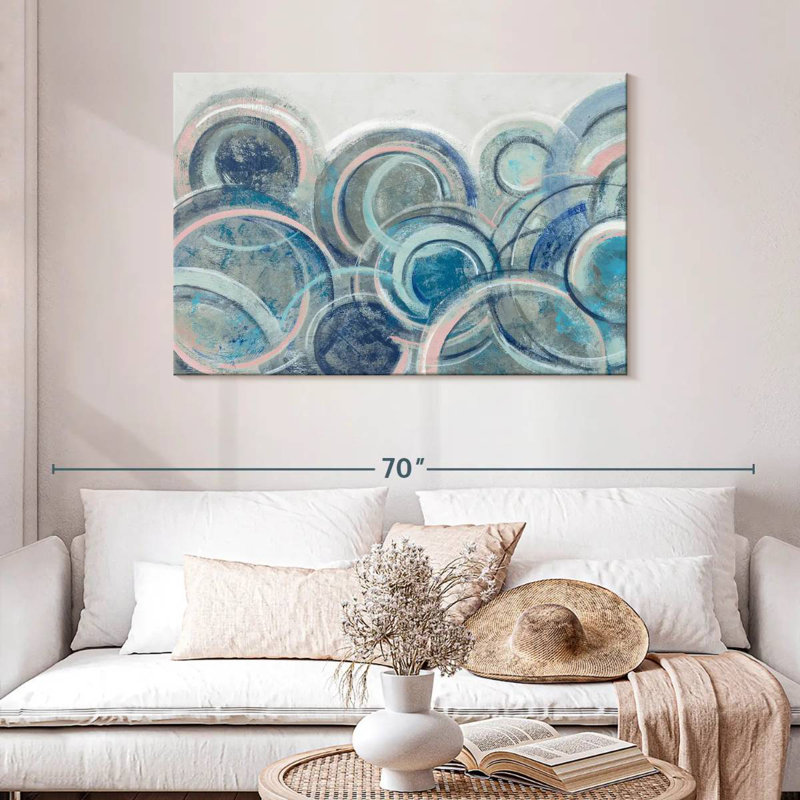 Avery Variation Blue Grey Pink, 30" H x 45" W