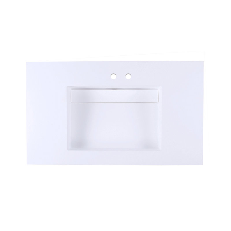 Kubista 19 in. L Bathroom Sink, Matte White, 4" Centers