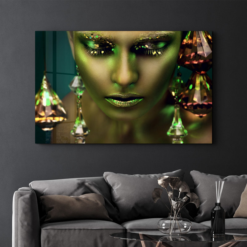 Élégante peinture murale en verre trempé de 13,8 po x 21,7 po | 100% verre trempé, épaisseur: 0,16 pouce | Imprimé UV pour des couleurs éclatantes | Parfait pour la décoration intérieure, le salon et les espaces de bureau
