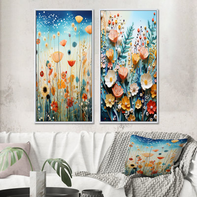 «Plants Field Pointillism Dot», 2 pièces