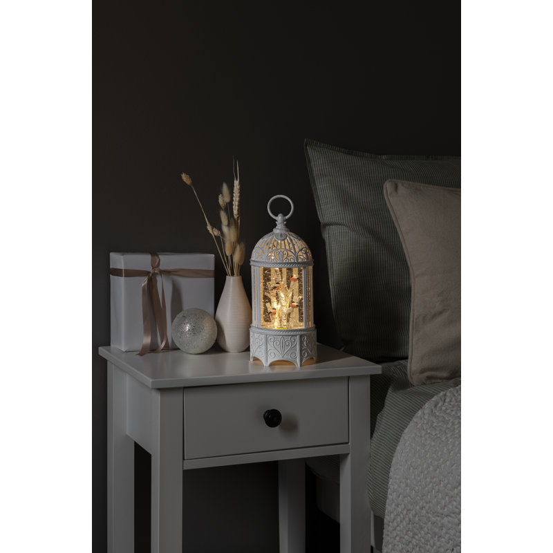 Charming Bullfinches in Tree LED Decoration - Battery Operated, Warm White Light, Timer Included