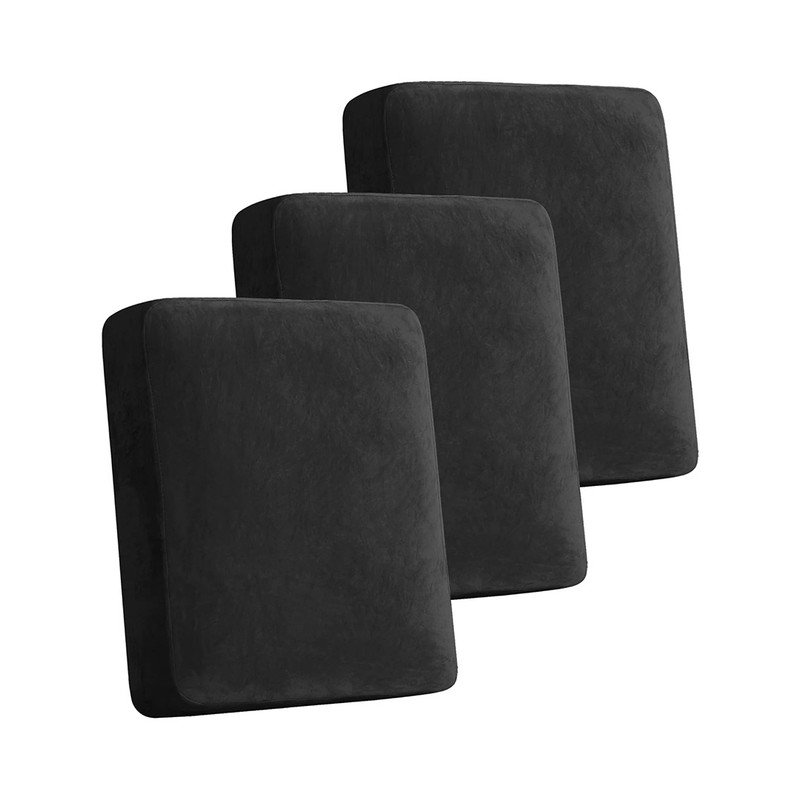 Housse en velours moelleux pour coussin de boîte en tissu lavable à la machine, 9,5 po x 141 po x 39 po, Velours noir