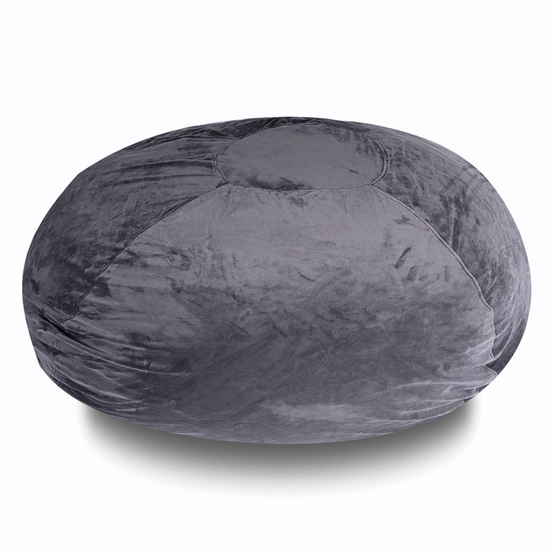 Fauteuil à billes Ben Velvet, Velours gris velours, H 39 po x l 56 po x P 56 po 
