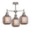 Echo 3 Light Semi Flush with Smoked Ribbed Glass-1015948176
