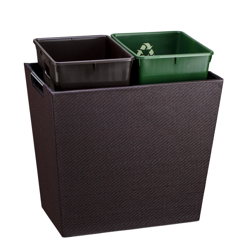 Corbeille pour déchets 4 gallons Zhanelle, Chocolat / vert