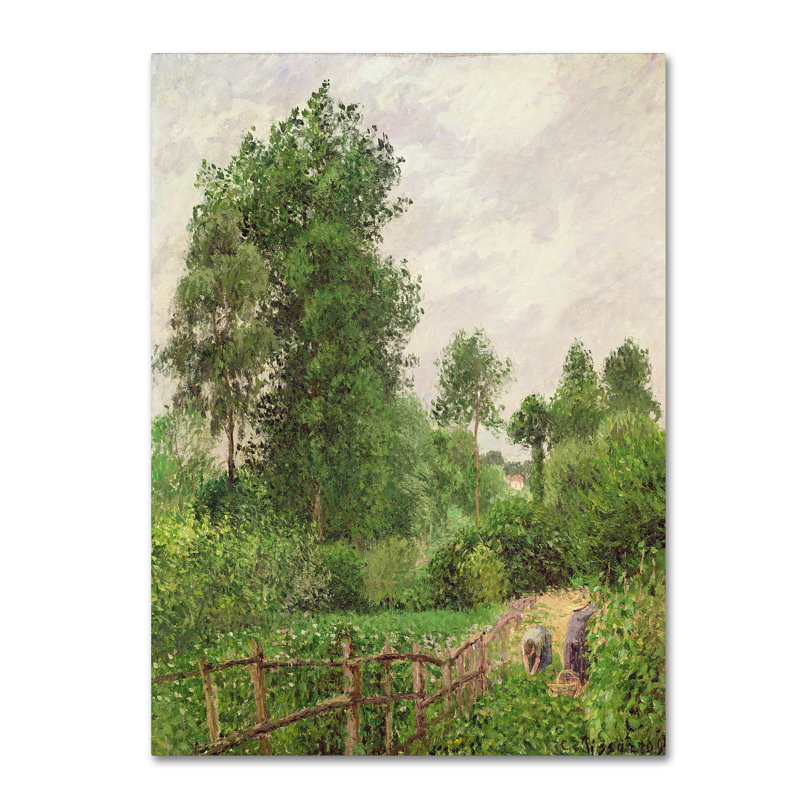 « paysage, temps gris a eragny » par impression sur toile tendue Dorjana, H 24 po x l 18 po