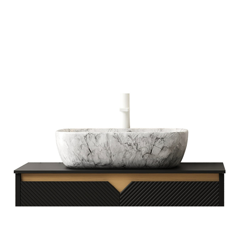 19'' White Marble - Inspired Ceramic Bathroom Sink Without Cabinet, Stone Gray, High Strength Build, Stain Surface, Low Maintenance Advantage, 19.53 In Depth, 15.7 Width, 5.46 Height, 21.11 Lb