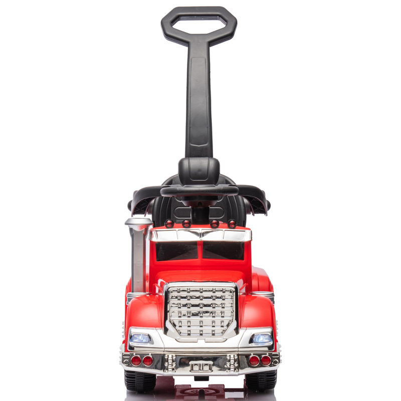 Red 3-in-1 Toddler Push Car with Handle and Music