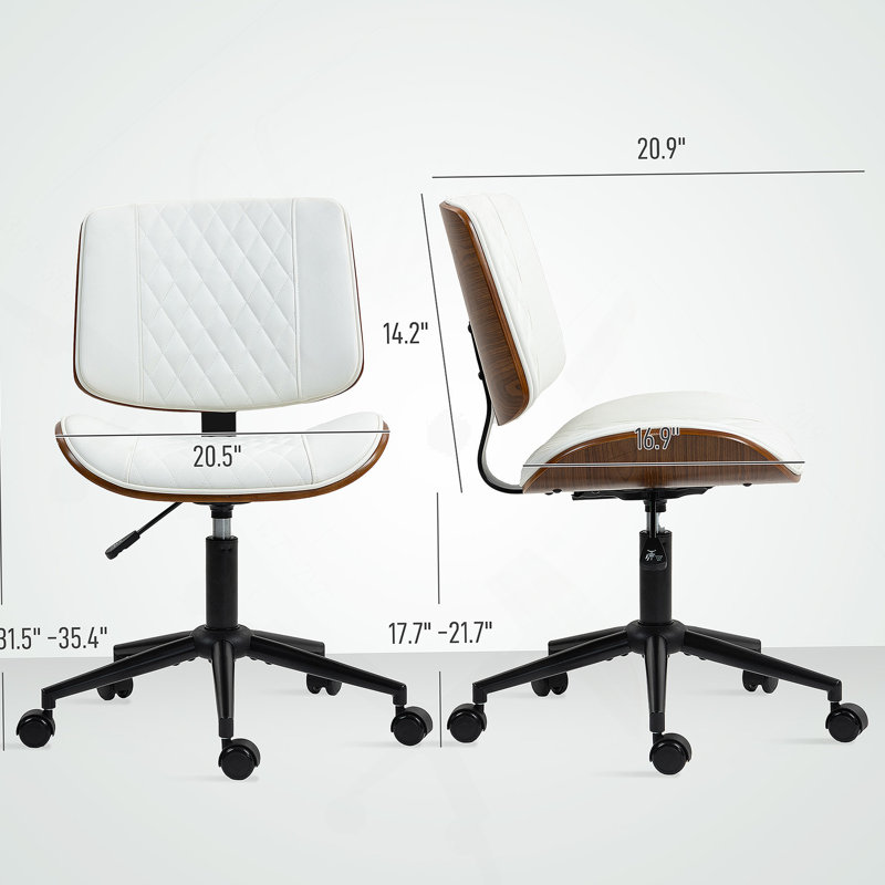 Élégante chaise de bureau à domicile avec hauteur réglable, roulettes lisses et similicuir pour plus de confort et de style
