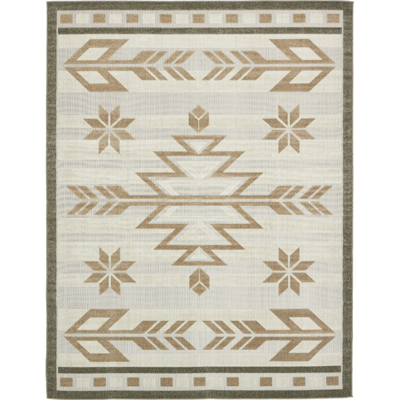 El Reno Geometric Indoor / Outdoor Rug, Rectangle 9' x 12'