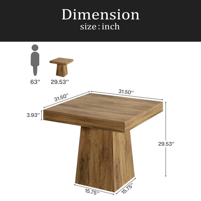 Small Chating Table,Square Dining Table,Kitchen Table,Foyer Table, Brown