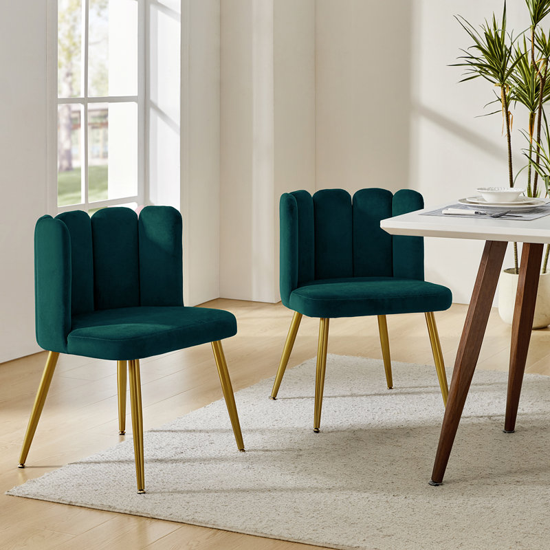 Pieraldo Upholstered Side Chair, Teal