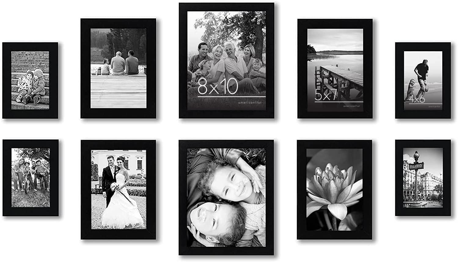 Bless international Picture Frame Set, 10 Pieces with Two 8x10
