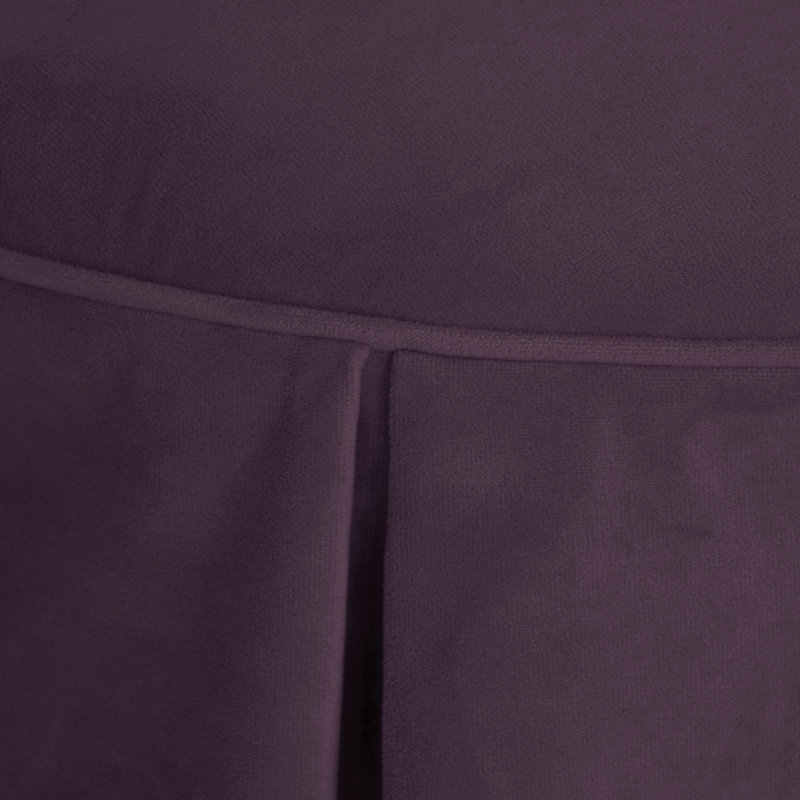Fauteuil demi-tonneau rembourré Viveros, Velours aubergine classique