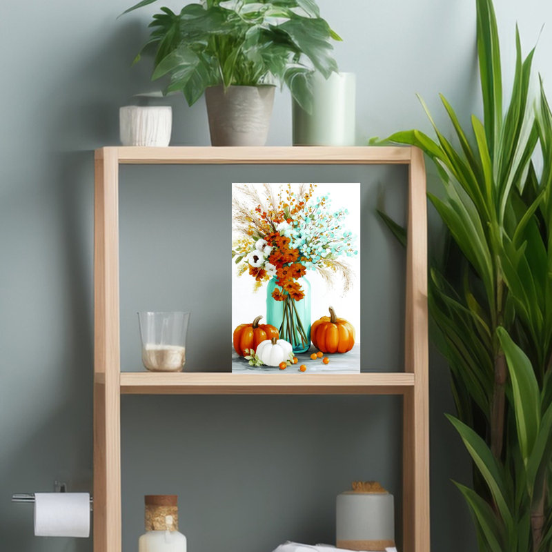 Art contemporain, art mural d'automne moderne, H 18 po x l 12 po