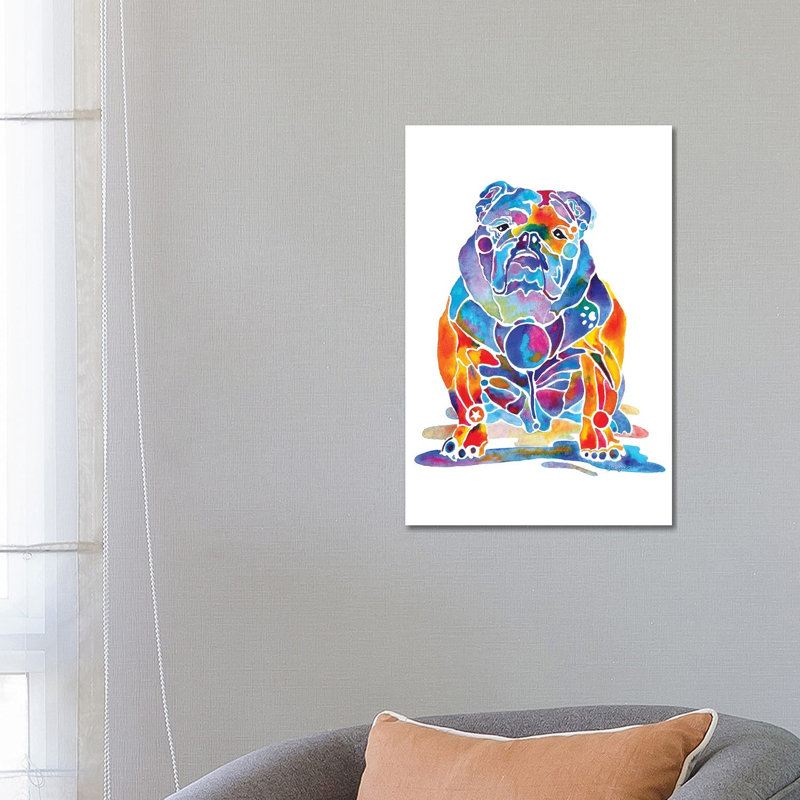 English Bulldog by Jo Lynch - Wrapped Canvas Gallery-Wrapped Canvas Giclée, 66.04 cm H x 45.72 cm W x 1.91 cm D