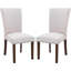 Ensemble de 4 chaises de salle à manger rembourrées de style Parsons beige avec dossier haut, pour table de cuisine ronde ou petite salle à manger - confortables et élégantes