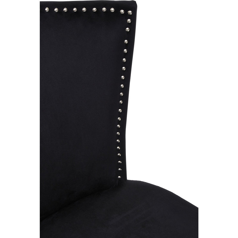 Otsego 53cm H Velvet Upholstered Side Chair, Black