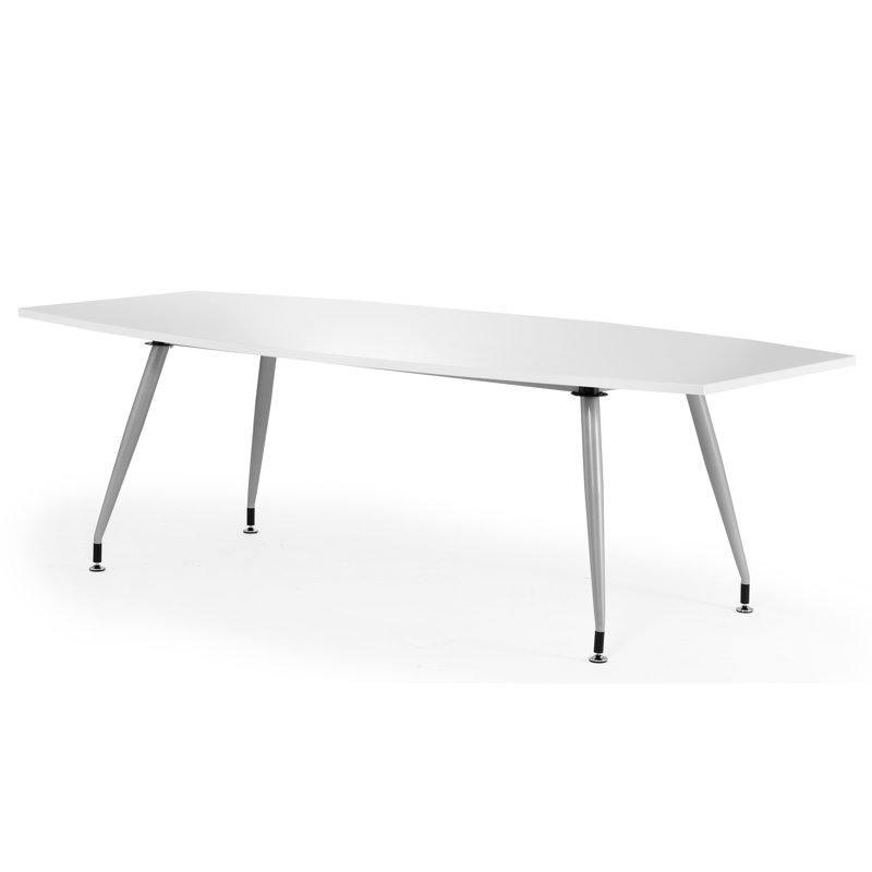 Boat Shaped Conference Table, White, 80cm H x 240cm W x 120cm D