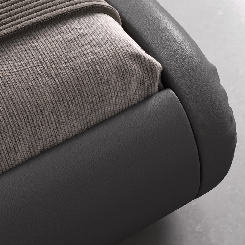 Charlesten Vegan Leather Metal Platform Bed