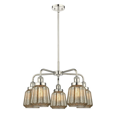 Bayron 5 - Light Glass Dimmable Chandelier