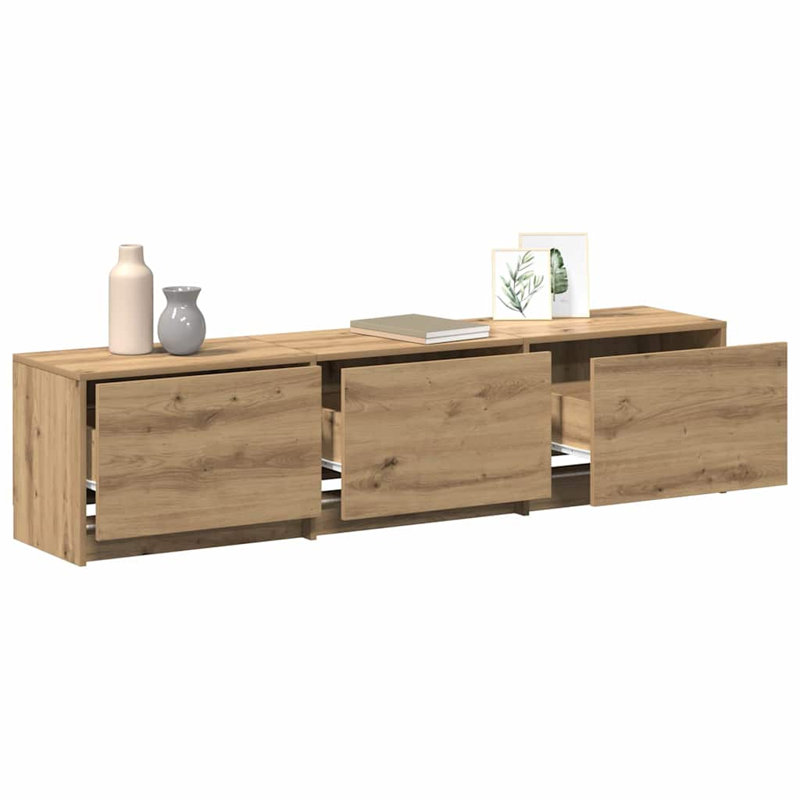 Unfinished TV Stand, 40cm H x 162.5cm L x 34cm W, Artisian Oak
