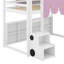 Lit mezzanine simple en bois avec tente-1054561666