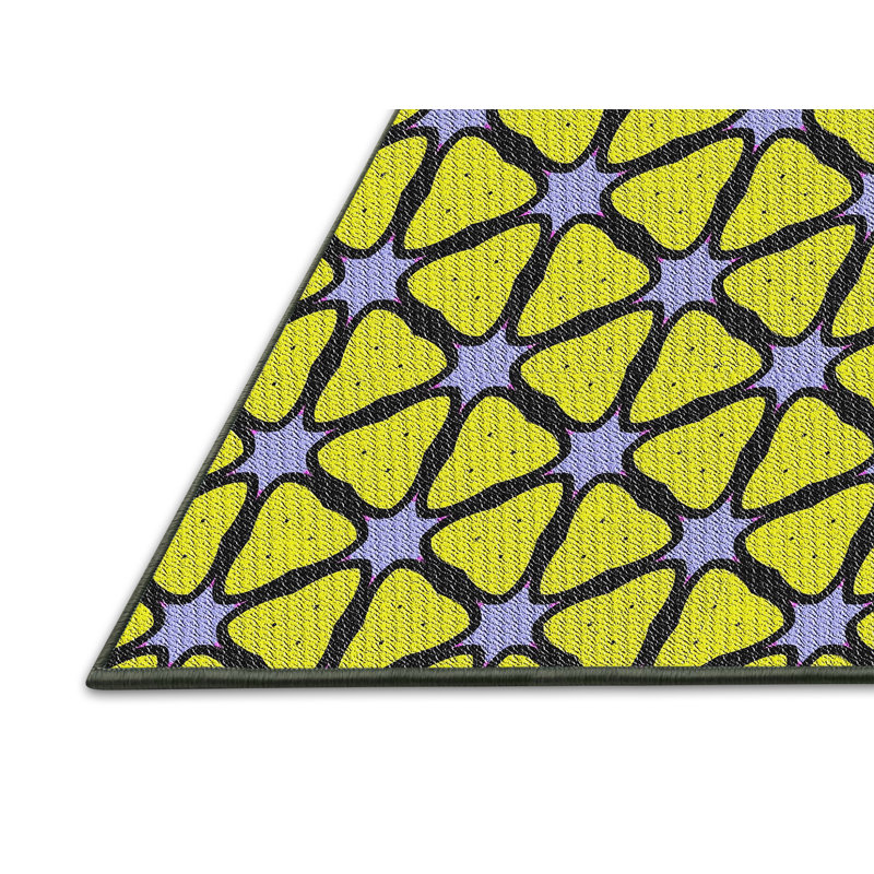 Tapis jaune / noir Power Loom, Rectangle 6 pi x 9 pi