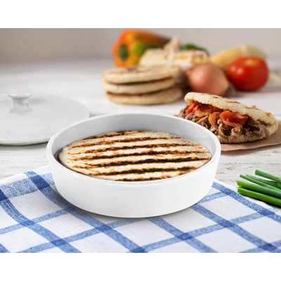 Réchaud à tortilla Kook en céramique avec couvercle, guimauve, 8,5 po