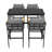 5-Piece Iron Outdoor Dining Set with Acacia Wood Armrests-124434785