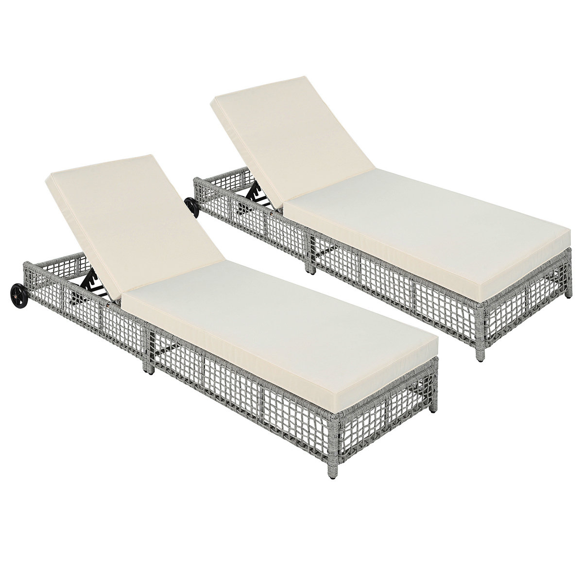 Latitude Run® TREXM Outdoor Lounge Chair Set Of 2, Patio Chaise Lounge ...