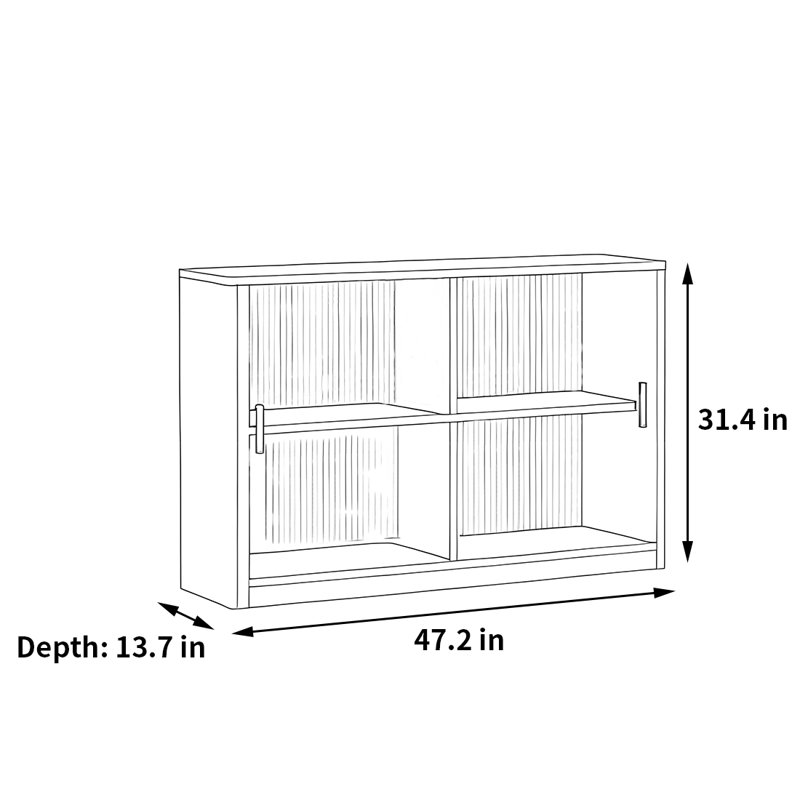 Bibliothèque classique et de haute qualité, (2 tablettes) H 31,4 po x l 47,2 po x P 13,7 po