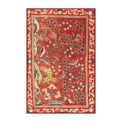 Tapis rouge/beige