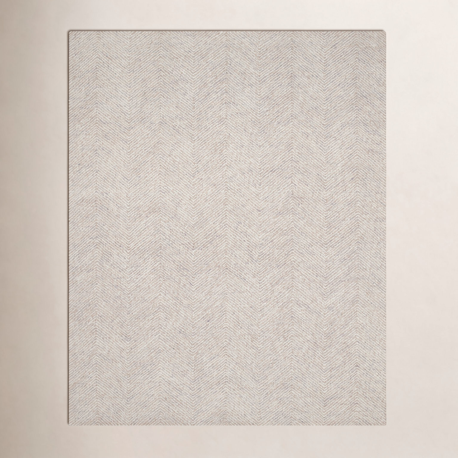 Wheaton Taupe Hand-Tufted Wool Chevron Rug, Rectangle 2' x 3'