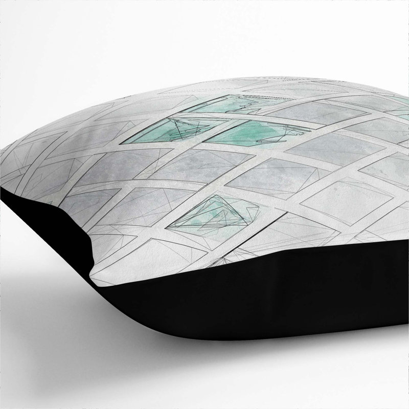 Geometric Square Cushion, Black, 40cm H x 40cm W x 15cm D