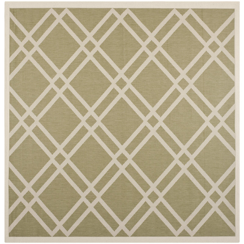 Tapis d'intérieur / extérieur beige Arneshia, Carré de 7 pi 1 po