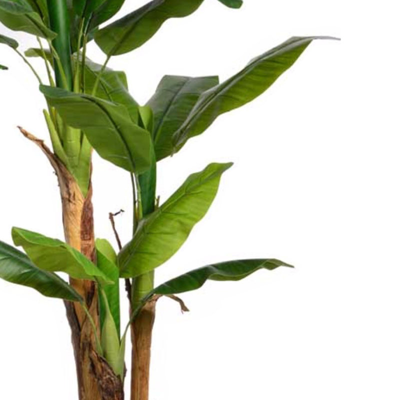 Bananier artificiel dans un pot de fleurs carré en fibre de pierre beige