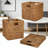 Set Of 5 Handwoven Hyacinth Storage Baskets, Cube Organizers For Laundry, Toys, And Home Organization, Multipurpose Foldable Bins With Cut-Out Handles