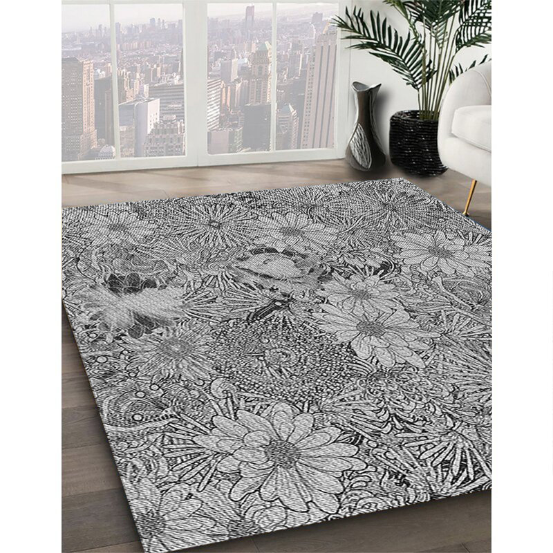 Floral Indoor Rug, Round 6'