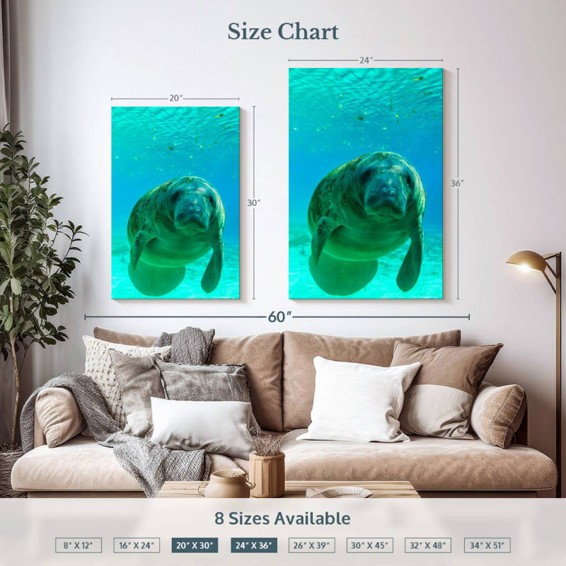 Brampt Swimming Manatee, 36" H x 24" W