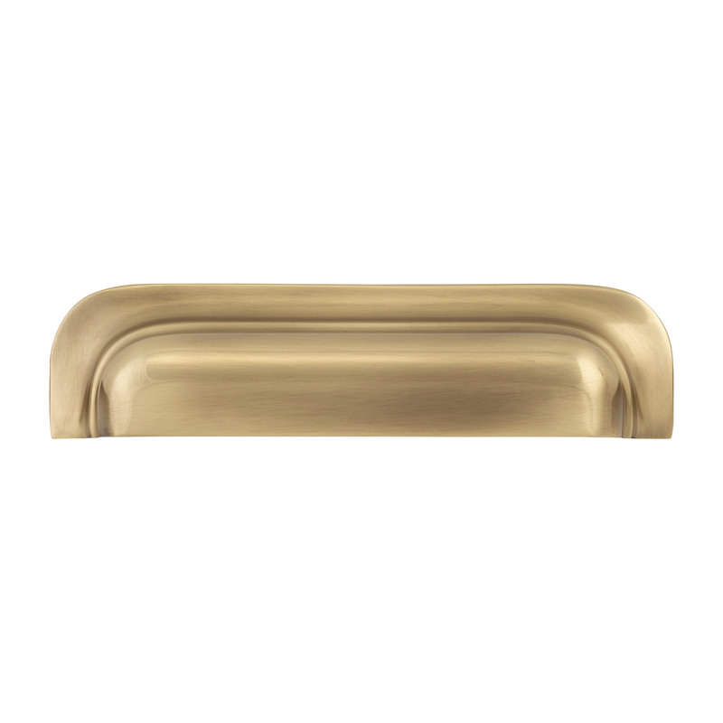 Edgewood Collection Cup Pull - Transitional Hardware for Drawers & Cabinets, Antique Brass, 3 3/4"