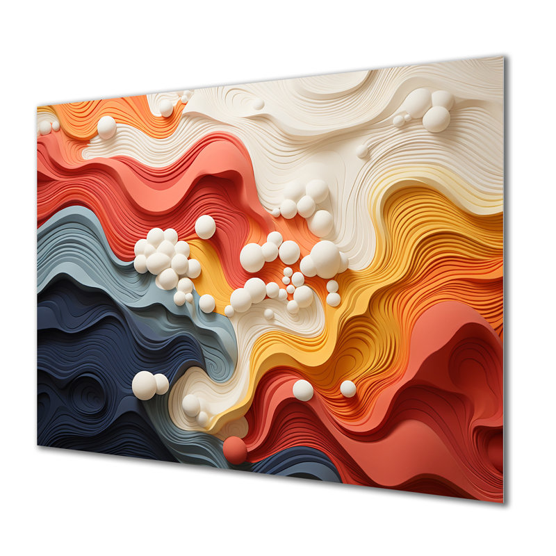 «Colorful Ripple Harmony Elegance I», reproduction d'art murale abstraite en métal MT137235, H 30 po x l 40 po x P 1,5 po