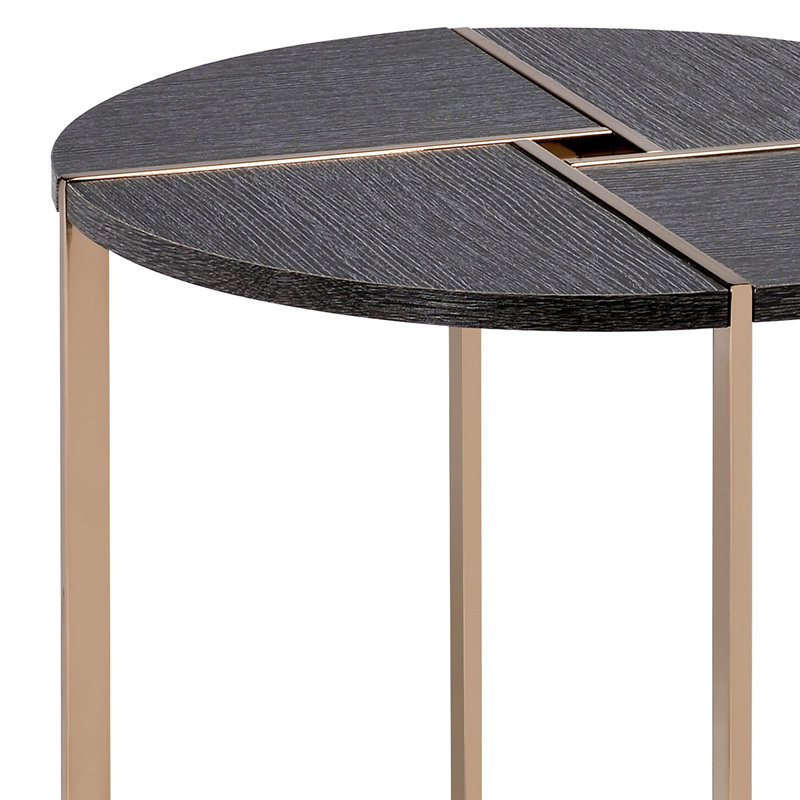 Anayeli End Table, 24" H x 22" W x 22" D, Gray, Gold