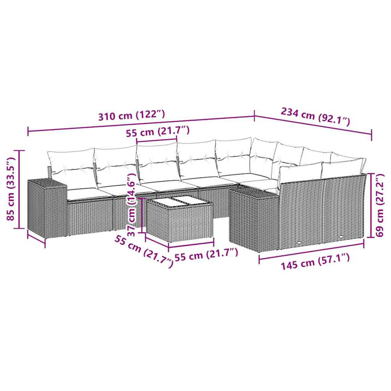 Vidaxl Garden Sofa Set