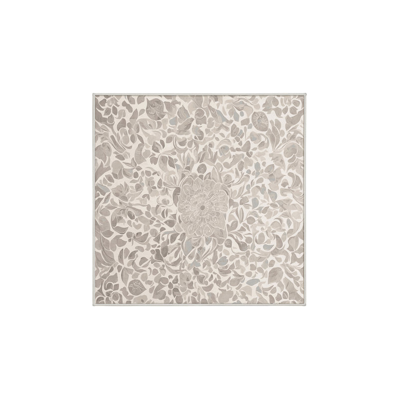Tapis beige soyeux et moelleux, Carré 3 pi