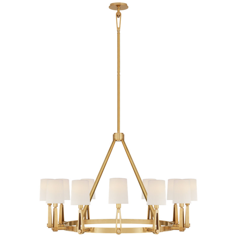 Alpha 12 - Light Chandelier, Hand-Rubbed Antique Brass
